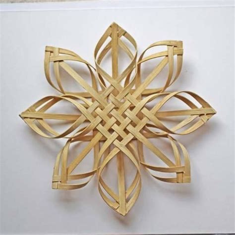Woven Carolina Snowflake In Walnut Color Etsy Paper Weaving