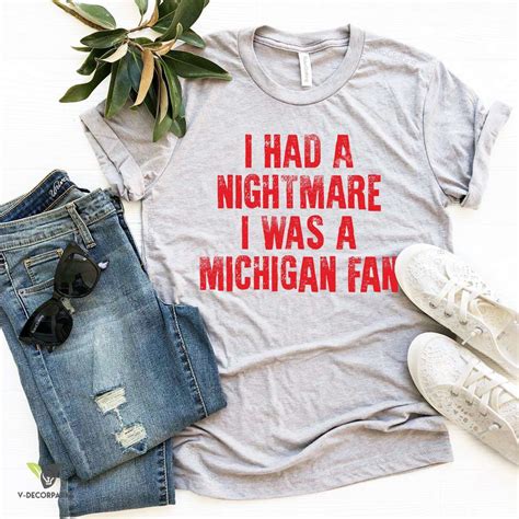 Nightmare I Was A Michigan Fan T Shirt Funny Ohio State Buckeyes