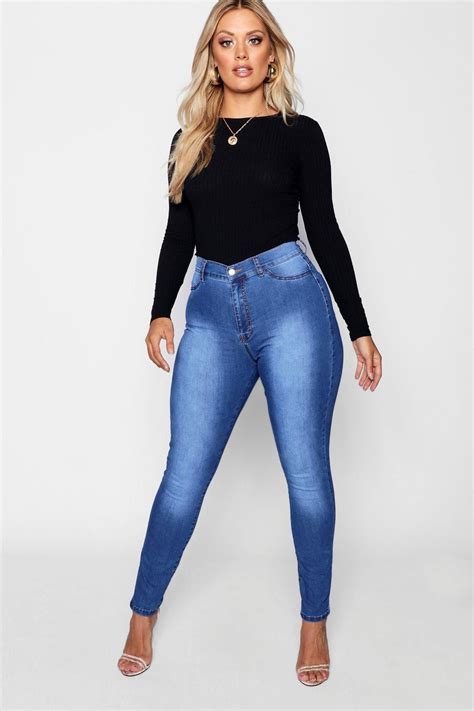 Plus Super High Waisted Power Stretch Jeans High Waisted Jeans Outfit Fashion Women Jeans