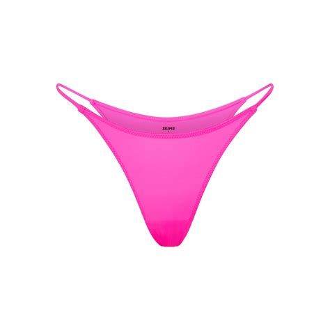 Micro Cording V Cheeky Bikini Neon Pink Skims
