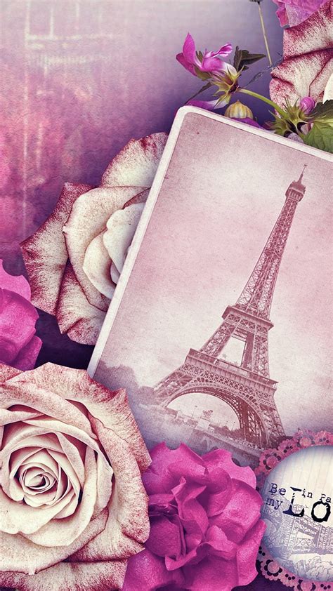 Eiffel Tower Wallpaper Pink