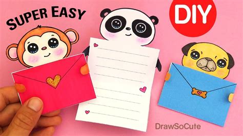 How To Make Easy Message Cards Cute Animals Cute Envelopes Message