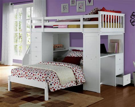 Shop our best selection of acme furniture bunk beds & loft beds to reflect your style and inspire their imagination. Freya Loft Bed W/ Bookshelf Ladder And Twin Bed Acme ...