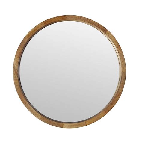 W Home 24 Inch Round Wall Mirror In Natural Wood Bed Bath And Beyond