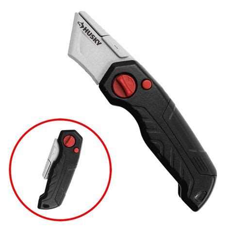 Husky Folding Utility Knife With Blades 82192 The Home Depot