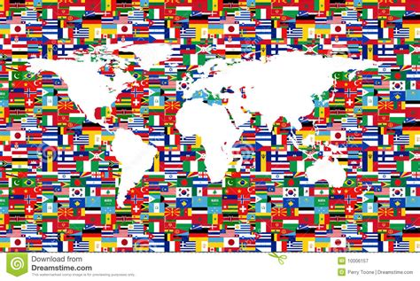 World Flag Map White Stock Vector Illustration Of Global 10006157