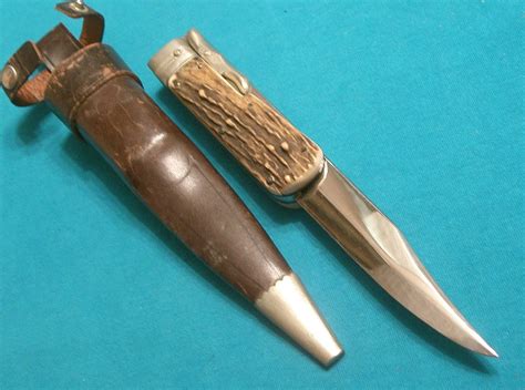 Antique German Stag Folding Hunter Bowie Knife Knives Antique Price