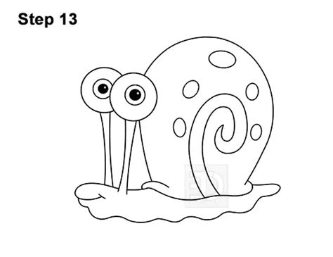 Gary Spongebob Snail Coloring Pages Drawing Color Bob Esponja Para