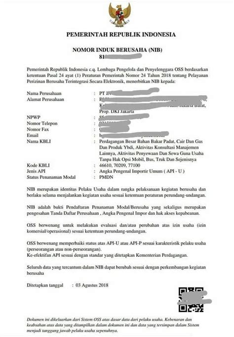 Jual Nomor Induk Berusaha NIB Jakarta Utara Legalitas Perusahaan Tokopedia