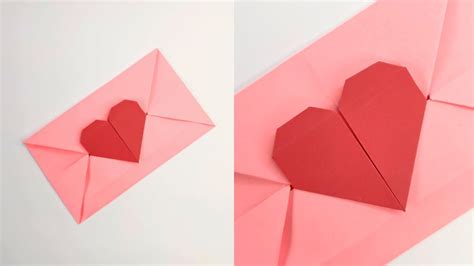 Origami Heart Envelope How To Make Paper Envelope With Heart Youtube