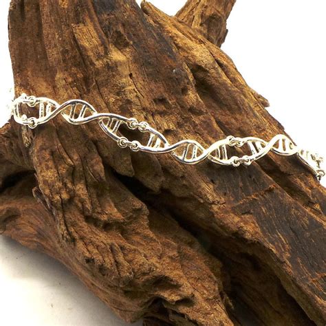 Silver Dna Science Bracelet For Women Dna Helix Link Chain Etsy