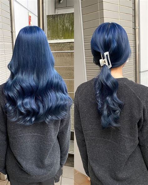 Kaitoオルチャンヘア韓国ヘア韓系髮型 On Instagram “ 暗染め履歴からブリーチ2回でブルー🐳 Beforeは2 3枚