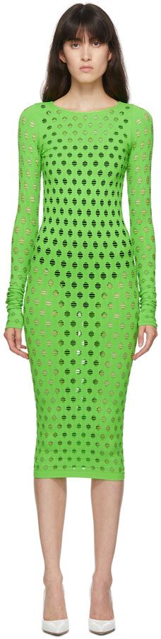 Maisie Wilen Green Perforated Dress Shopstyle
