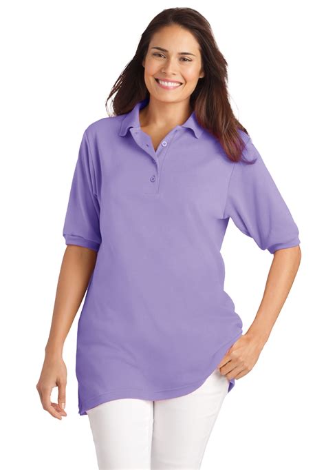 Woman Within Womens Plus Size Elbow Sleeve Polo Shirt Ebay