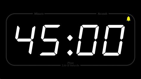 45 Minute Timer And Alarm Full Hd Countdown Youtube
