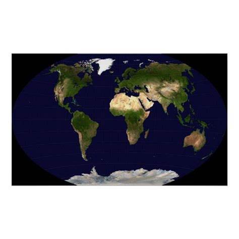 Winkel Tripel Projection Map Of The World Poster Au