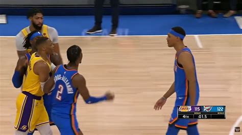 Russell Westbrook Ejected And Mad At Darius Bazley After He Scored Late Bucket 👀 Lakers Vs