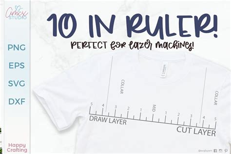 10 Inch Shirt Ruler - T-Shirt Guide (1021182) | Cut Files | Design Bundles