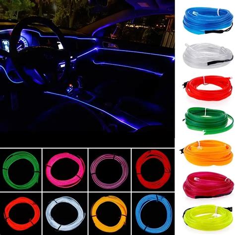 Car Interior Led Decorative Lamp El Wiring Neon Strip Auto Temu