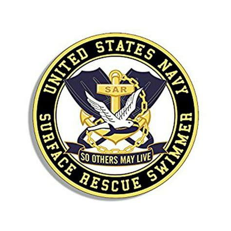 Round Sar Us Navy Surface Rescue Swimmer Sticker Decal Logo So Others