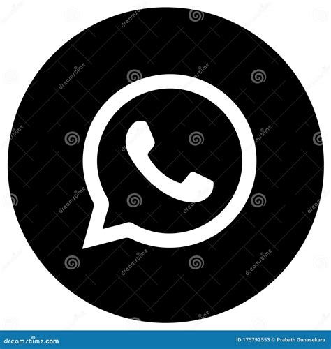 Icône De Logo Whatsapp Noirandblanc Photo Stock éditorial Illustration