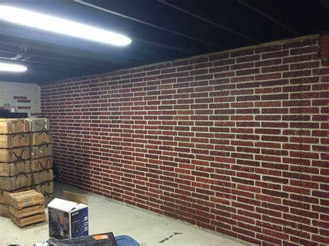 Painted Brick Form Poured Concrete Basement Walls With Ceiling Painted