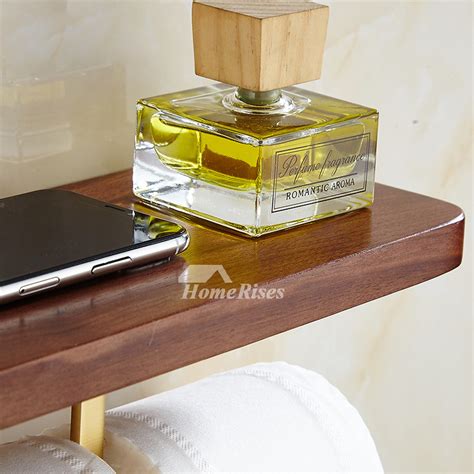 1 x wall shelves with pipe shelf. Antique Black Walnut Wooden Double Toilet Paper Holder ...