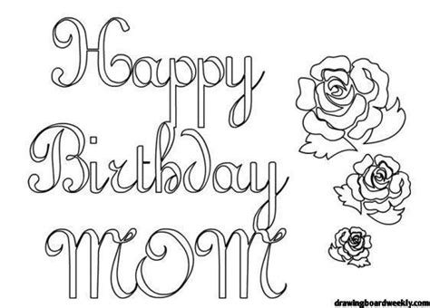 Happy Birthday Mom Coloring Page - Drawing Board Weekly