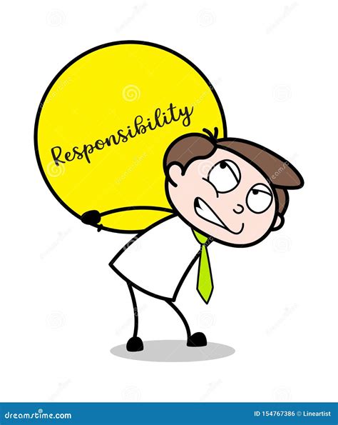 Carrying Responsibility Office Businessman Employee Cartoon Vector