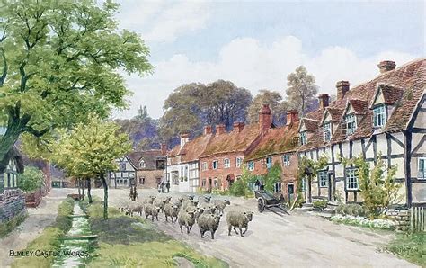 Village Of Elmley Castle Worcestershire Painted By