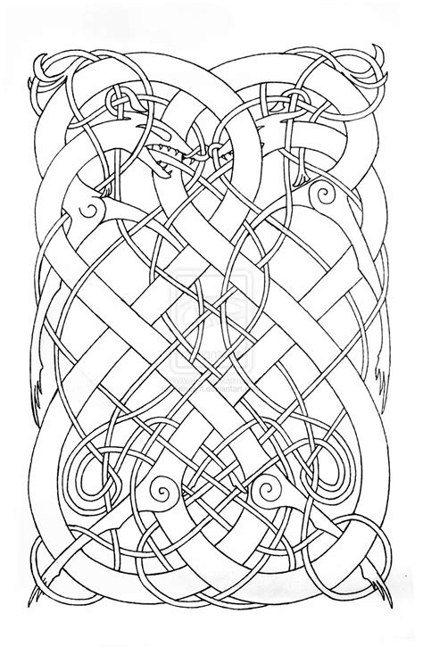 Urnes Dragons By Feivelyn On Deviantart Viking Art Viking Knotwork