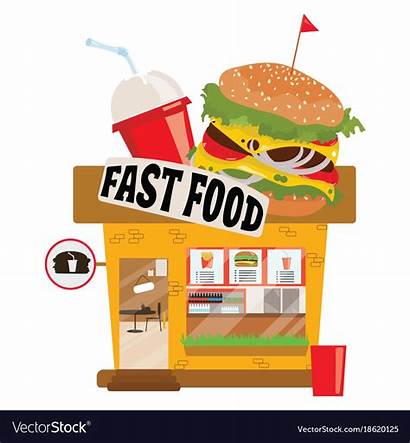 Fast Cartoon Restaurant Vector Business Vectorstock Illustration