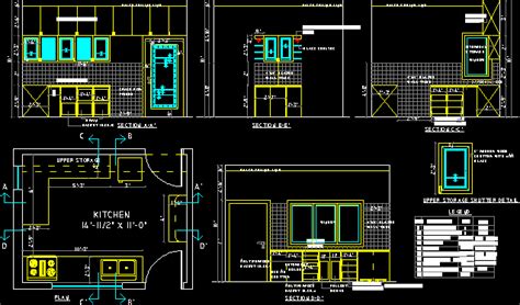 Sinks, refrigerators, washers and dryers, wall ovens, microwaves, toasters, toasters ovens, countertop ovens, rangues, range hood in plan and elevation. Kitchen Cabinets Details Dwg - nestfulofeggs