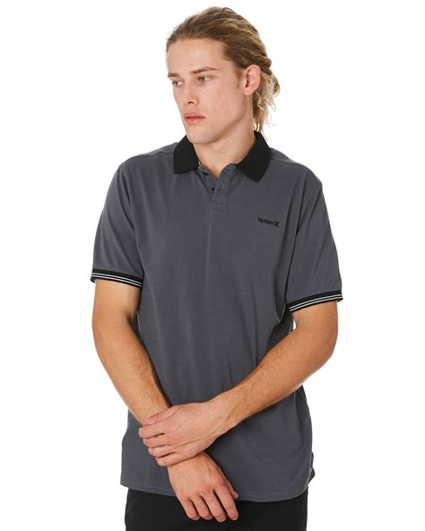 Hurley 2 Stripe Dri Fit Mens Polo Shirt Dark Grey Surfstitch
