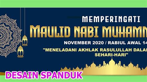 Cara Membuat Desain Spanduk Banner Maulid Nabi Coreldraw Youtube