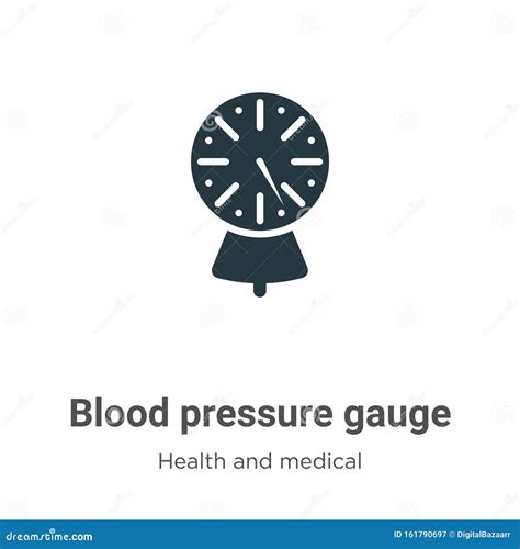 Blood Pressure Gauge Vector Icon On White Background Flat Vector Blood