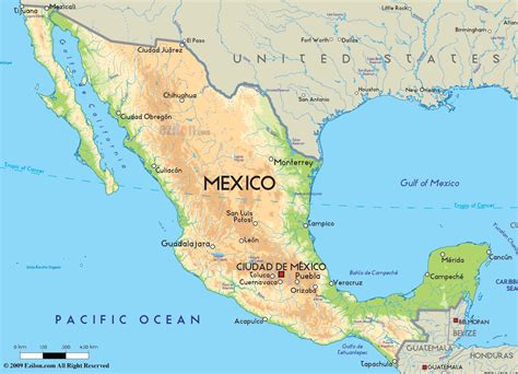 Le Mexique Carte Carte Du Mexique Amérique Centrale Amérique