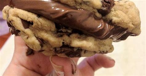 Nutella Sandwiched Between Two Double Chocolate Chip Cookies Imgur