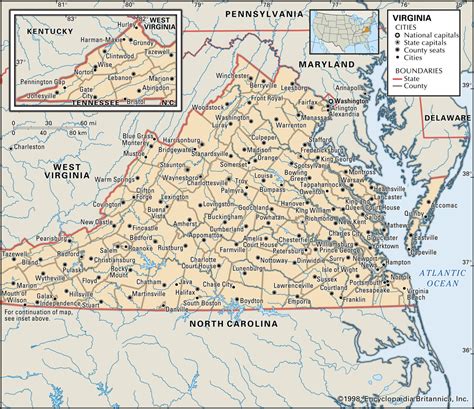 Virginia Capital Map History Facts Britannica Printable Map Of The