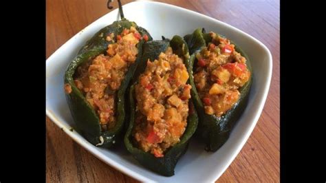 Receta De Chiles Rellenos De Carne Molida Al Horno Chiles Rellenos De