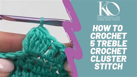 How To Crochet 5 Treble Crochet Cluster Stitch Easy Right Hand Left