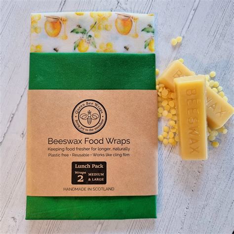 Beeswax Wraps Honeycomb Honey Bee Design