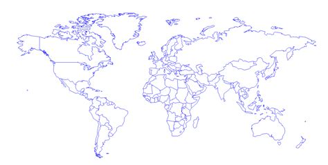 World Map Drawing Outline