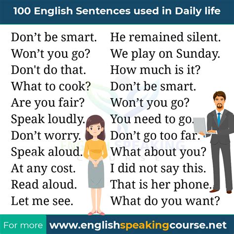 English Sentences Used In Daily Life Speaking