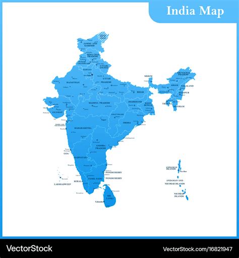 Map Of India And Sri Lanka Royalty Free Vector Image