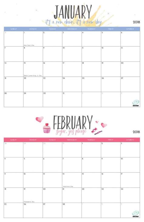 Free Cute Printable Calendars Monthly Yearly Yesmissy