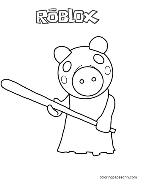 Infected Piggy From Piggy Roblox Coloring Pages Cow Coloring Pages