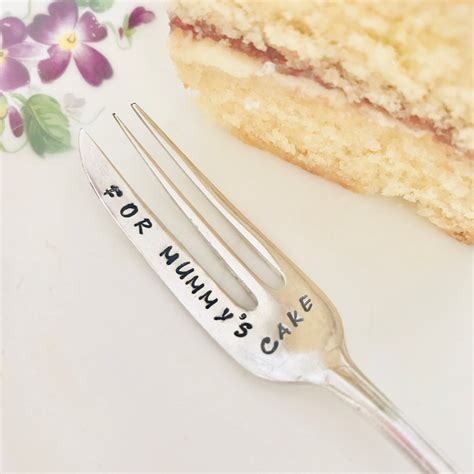 Personalised Vintage Cake Fork Customised Silverplated Etsy