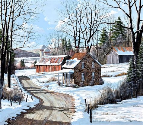 Bill Saunders The Road Home February 2018 Cabin Art Winter