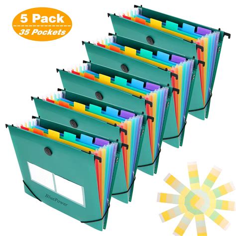 35 Pocket Plastic Hanging File Folders Letter Sizeaccordian File